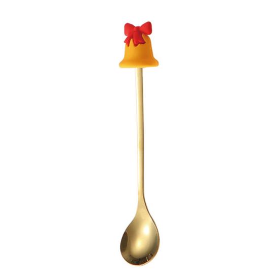 Christmas Fork/Spoon Durable Stainless Steel with Cute 3D Christmas Doll Decor F
