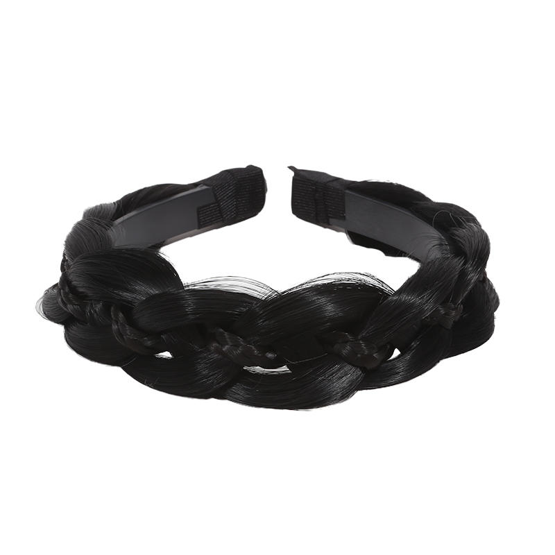 Classic Chunky Plaited Synthetic Hair Wide Braided Headband High Elasticity Braids Hair Band Hairpiece for Women