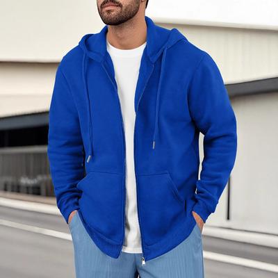 Men's Hoodies & Sweatshirts Solid Color Retro Men's Top Jacket Zipper Sweatshirt