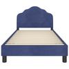 Children S Bed Frame with Headboard Police Blue 80 X 200 Cm Velvet