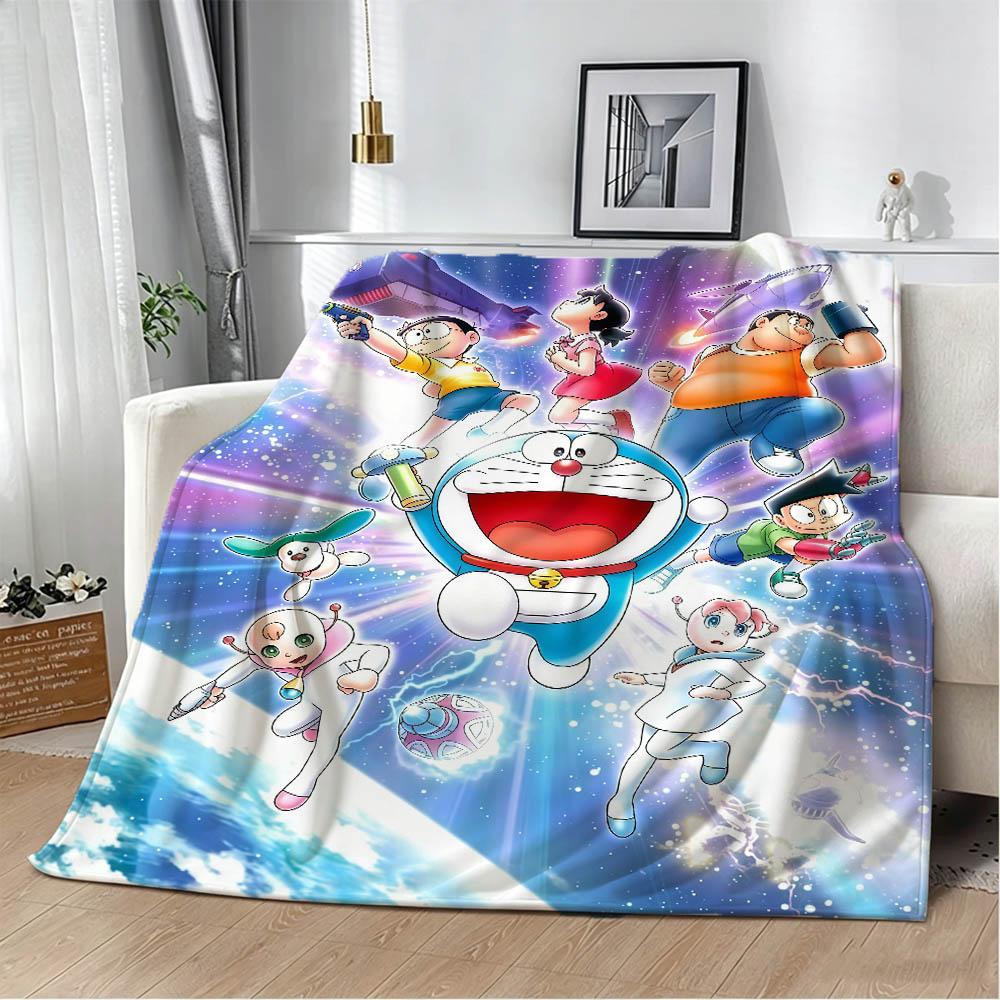 D-Doraemon Movie Anime Film Cartoon 3D Flannel Blanket Soft Throw Blanket Art For Home Decor Bedroom Bed Sofa Picnic Fans Gift