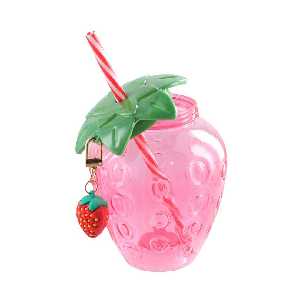 500ml Strawberry Straw Cup Fruit Shape Pineapple Straw Cup Drinking Cup Children's
