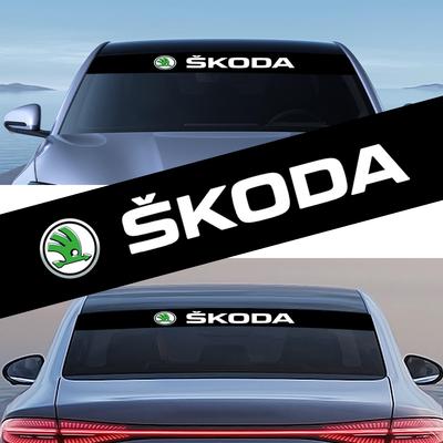 Car Front Windshield Stickers Front and Rear Decorative Emblem For Octavia Superb Rapid Kodiaq Karoq Fabia Kamiq Roomster Citigo