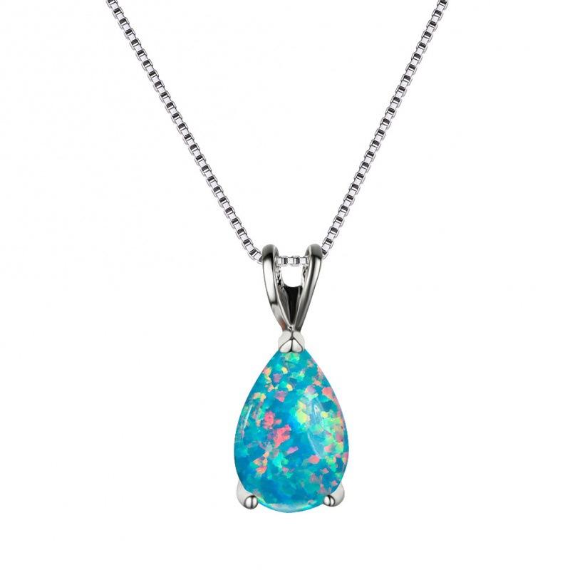 Wish Hot Sale Water Drop Opal Pendant Necklace Femininity Versatile Niche Jewelry