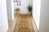 IKEHIKO Hallway Rug, Floral Pattern, Elegance, Water-Repellent, Campbell Beige, Approx. 60 X 340cm #4730119