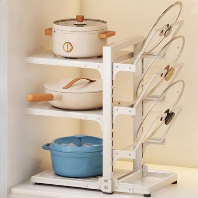 1pc Kitchen Tiered Multi-tier Shelf, Stainless Steel Under the Sink Home Cabinet Within the Shelf, Pot Rack Special Pots and Pans Storage