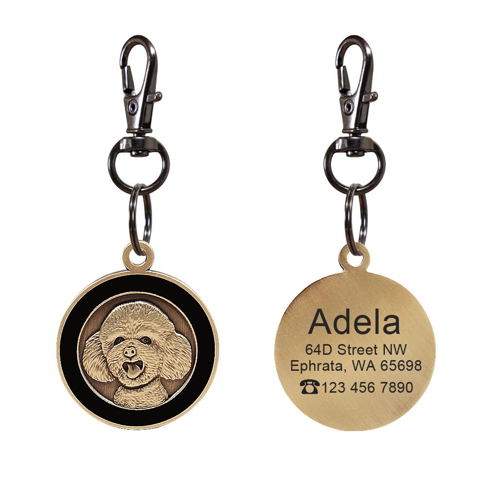 Personalisierter Hundemarke Kostenlos Gravieren Hunderasse Namensschild Anti-Verlust Haustierhalsband Anhänger Für Pitbull Bulldog Kupfer Halsbandmarken