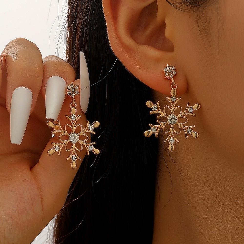 Crystal Zircon Earrings Sparking Pearl Studs New Year Party Christmas Earrings Jewelry Accessories