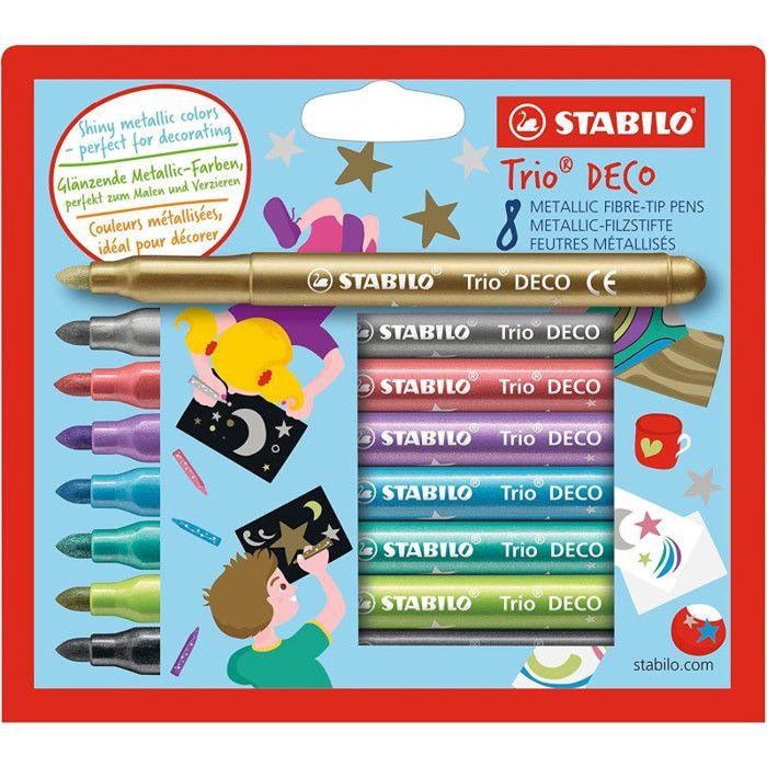 Feutre - STABILO - Etui X8 - Pointe Large - Métallisé - Pour Enfants À Partir De 3 Ans