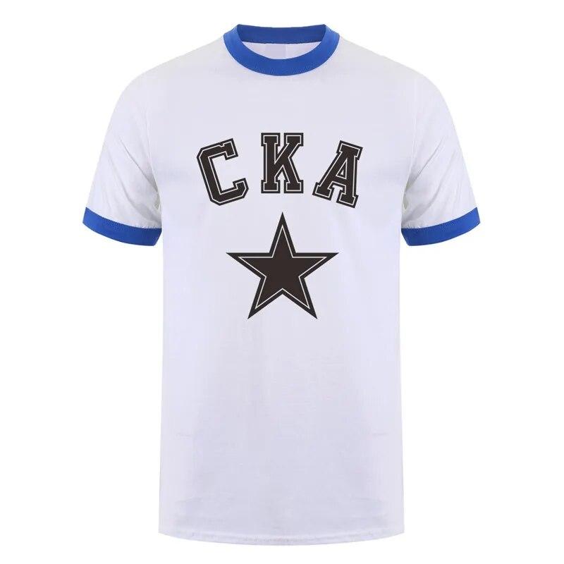 

Футболка сборной России по хоккею CKA, летняя хлопковая футболка унисекс с короткими рукавами, футболки КХЛ Санкт-Петербурга СКА, топы, уличная одежда унисекс XL