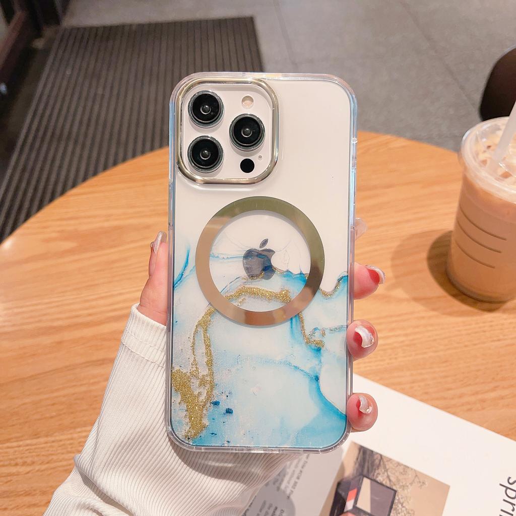 Handyhülle für IPhone15 Serie Magnetisch Sturzsicher IMD Kabelloses Laden Magsafe Hohe Adsorptionskraft Norden