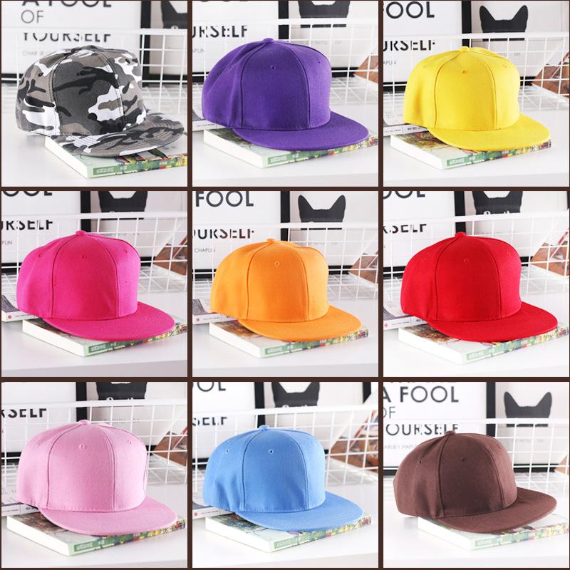 Solid Hip Hop Cap For Men Snapback Hat Women's Baseball Caps Adjustable Flat Brim Bill Plain Visors Boys And Girls Street Dance