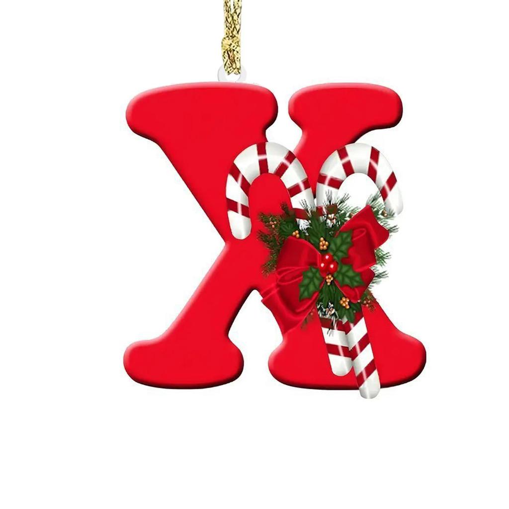 1pc Christmas Pendant Acrylic 26 Letter Pendant Hanging Christmas Tree Ornament Accessories Xmas New Year Decor Ornaments