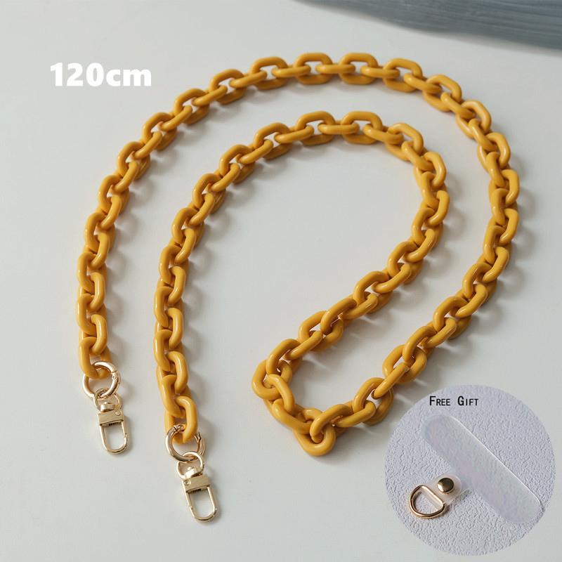 

Новый аксессуар для цепочки для телефона, съемные детали, карамельный неоновый ремешок через плечо из смолы, роскошный шейный ремешок, чехол для телефона, цепочки, акриловый милый ремешок на плечо, подвесная цепочка 120CM жёлтый