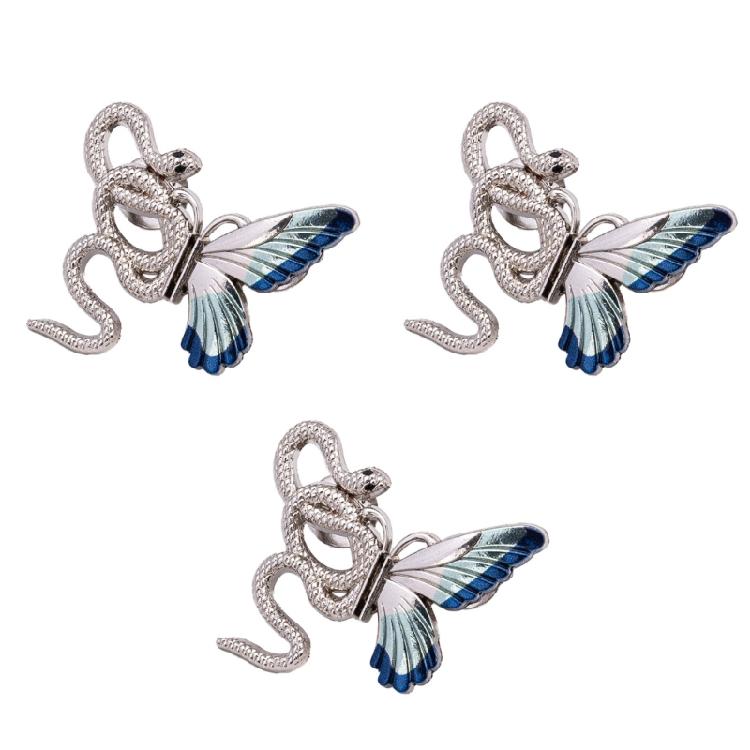 

3PCS Snake Butterfly Waist Adjusters Waist Cinching Clip for Pants Jeans Waist Tighteners For Oversized Waist Nonsewing 1 срібний