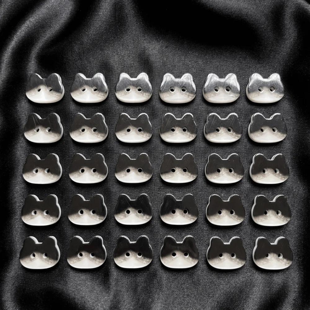 30 Pezzi 12mm Bottoni Gatto Creativi Carini Gatto Calico Bottoni Resina Gatto Zenzero Per Cardigan Maglione Accessori Abbigliamento