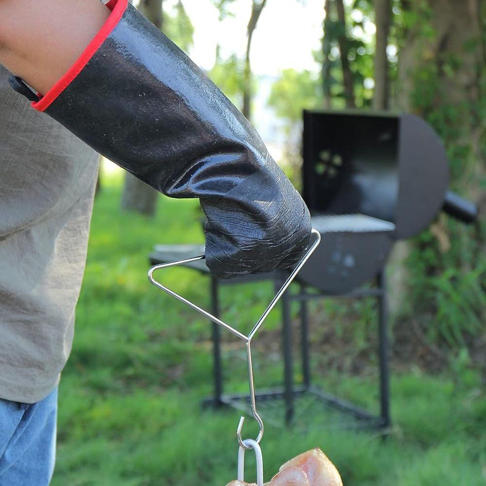 Oil Resistant BBQ Gloves Waterproof Oven Mitts Easy to Clean Heat Resistant Gloves Turkey Fryer
