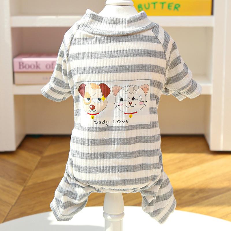 Autumn and winter loungewear four-legged two-legged pet clothes cat clothes couple dog clothes pajamas air-conditioning clothes