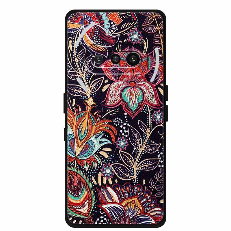 For Nothing Phone (3a) Case 3D Relief Flower Emboss Black Silicone Funda For Nothing Phone 3A A059 3D Back Cover Cartoon Bumper