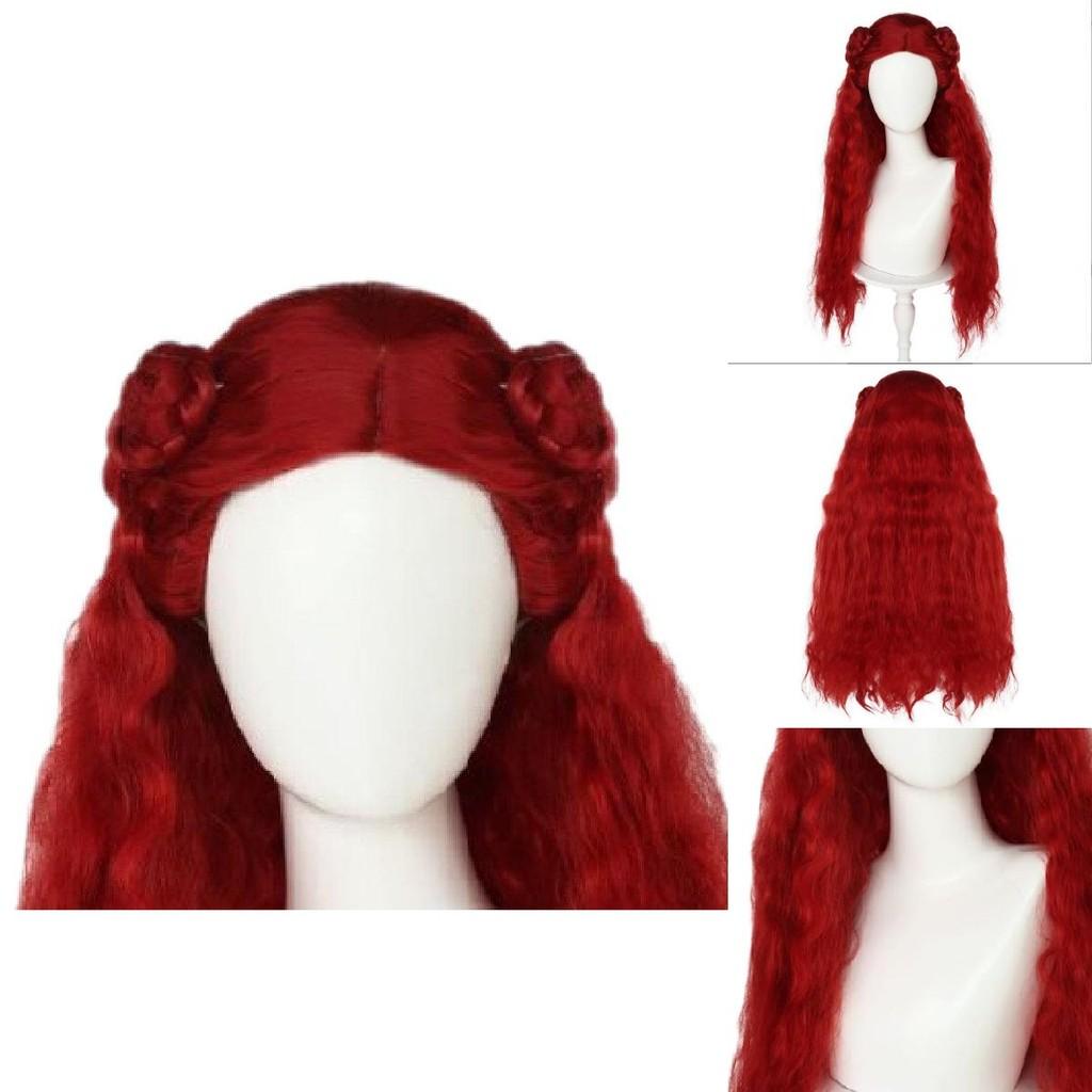 The Rise Descendants Of Red Women Wavy Wig Cosplay Headdress Show Decoration
