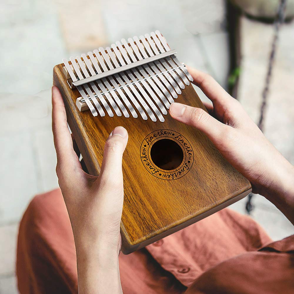 FINETHER 17-Key Acacia Wood Kalimba with Storage Bag