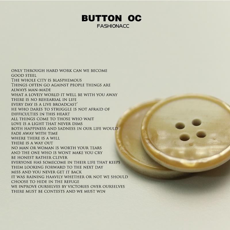 5Pcs Four-Eye Resin Button Pearlescent Edge Button Jacket Suit Button Fur Coat Trench Coat Button Jewelry Accessories