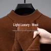 Men's Velvet Wool Sweater - 2024 Autumn/Winter Half-High Collar Luxury Style