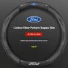 For Ford Mondeo Focus Raptor Puma Edge Explorer Ecosport Ranger F150 Kuga Car AntiSlip Carbon Fiber Leather Steering Wheel Cover UR1