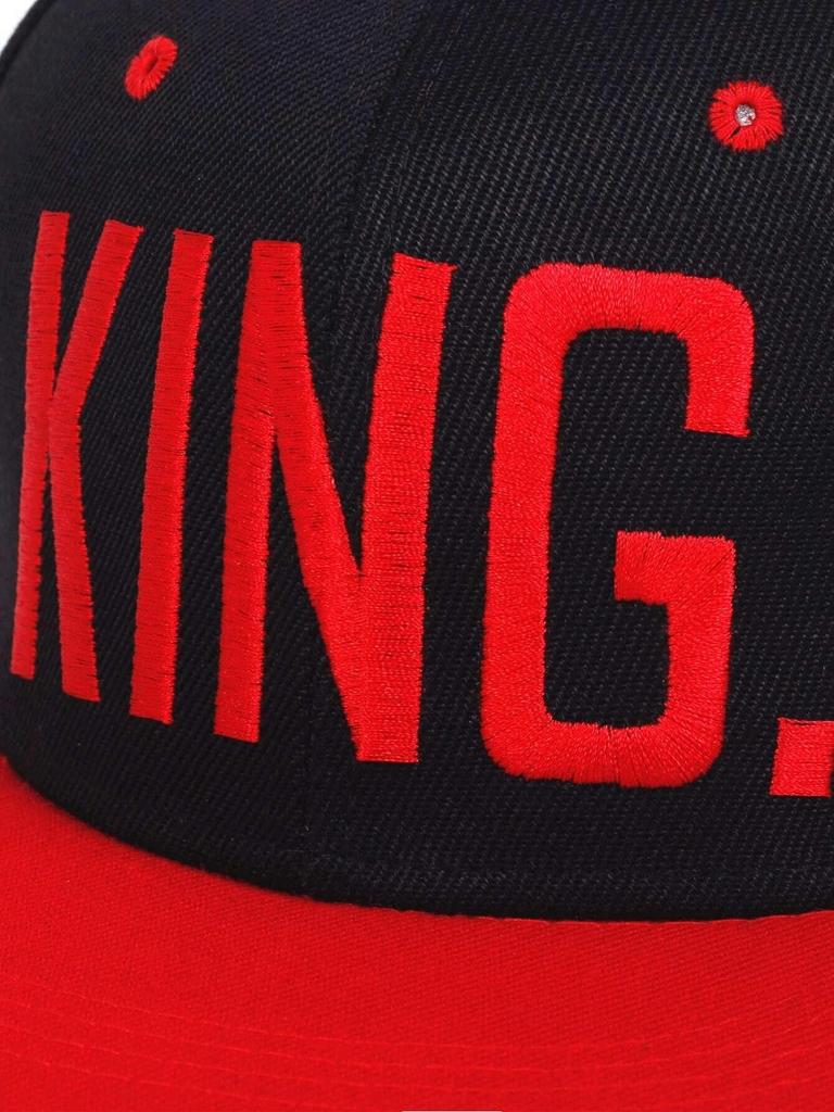 Sproutsy Men's KING Cap, Hip Hop Hat, Unisex (Black + Red)