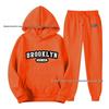 Men's Solid Color Pullover Hoodie Sports Set - Two-Piece Plus Velvet Warm Tracksuit
