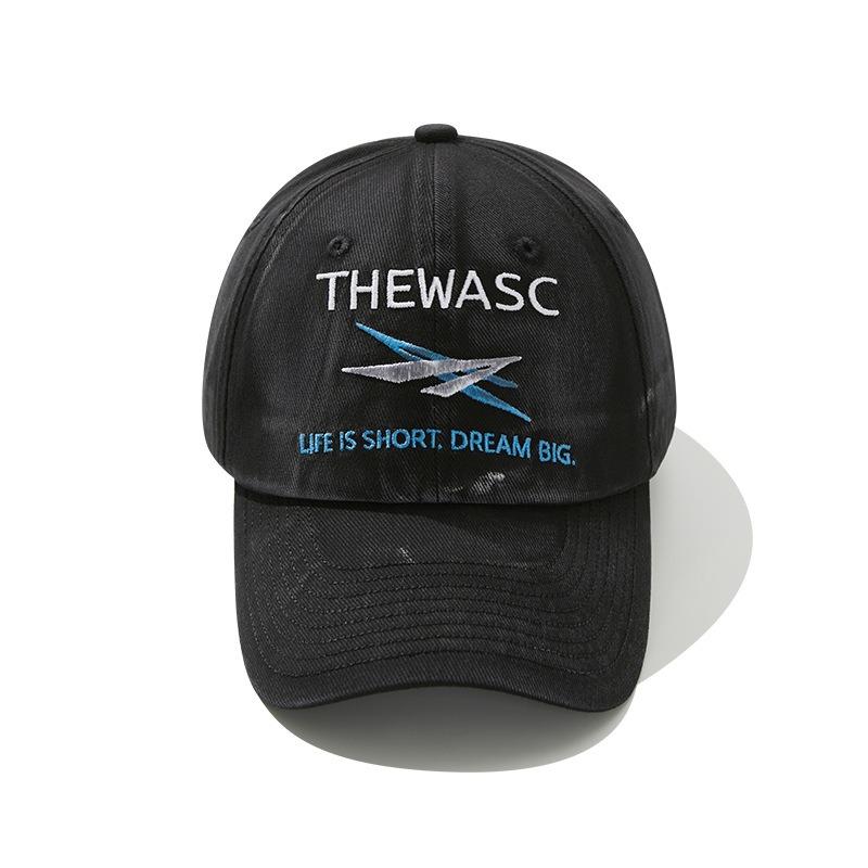 Retro washed old hat men's versatile street trendy brand embroidery big head circumference showing face small cap