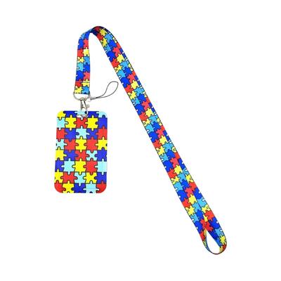 Multipurpose Sturdy Ribbon Materials Autism Anime Lanyard with Badge Holder Accessory for Cards and Keychain Use
