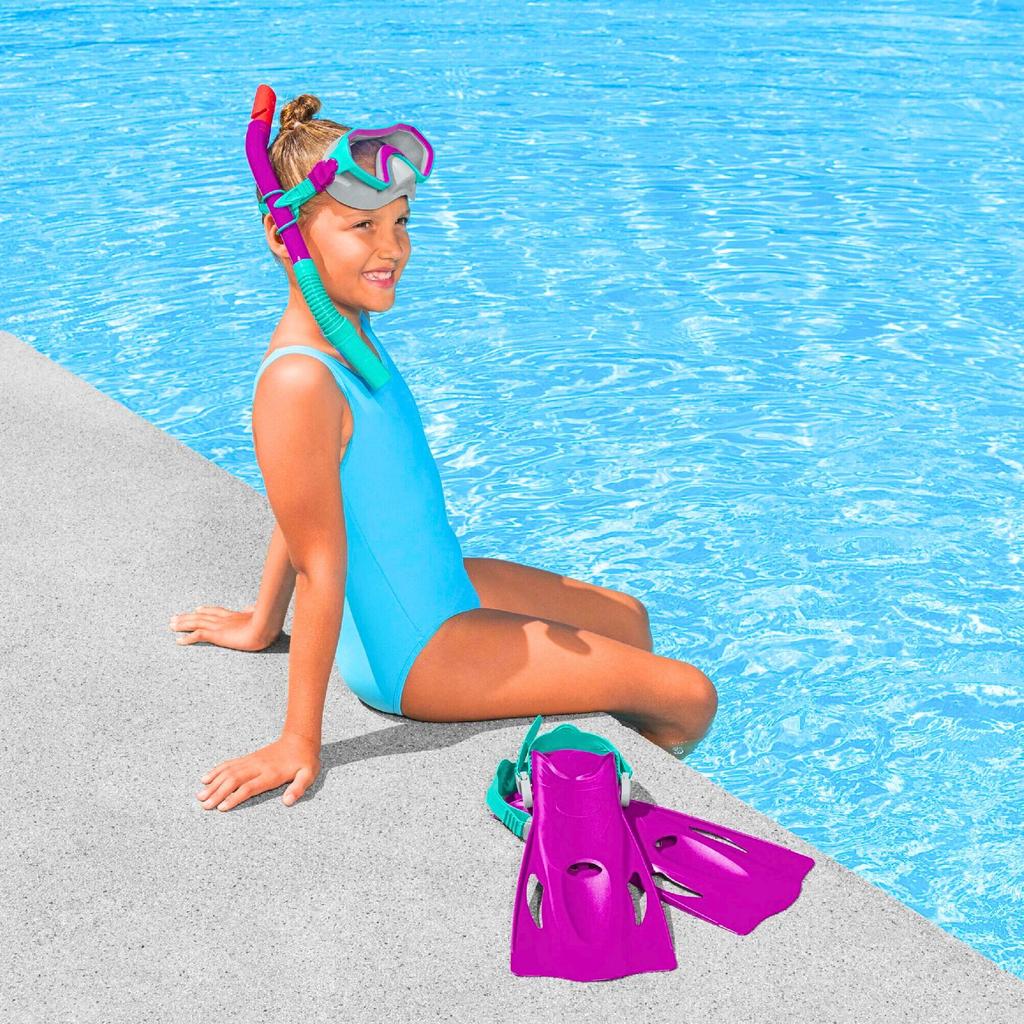 Diving Set: Mask With Snorkel, Swimming Goggles + Fins