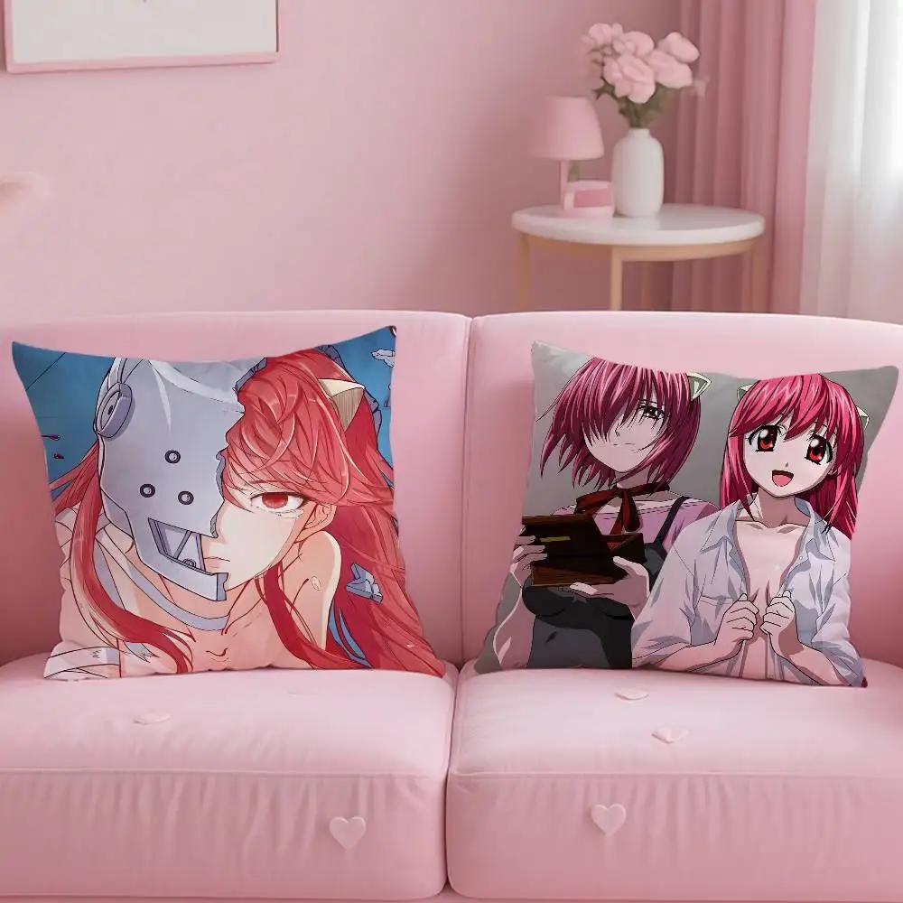 Anime E-Elfen L-Lied Pillow Case Custom Printed Brushed Fleece Pillow, Baby Skin-Touch, Eco-Friendly Dye-Sublimation Cushion For