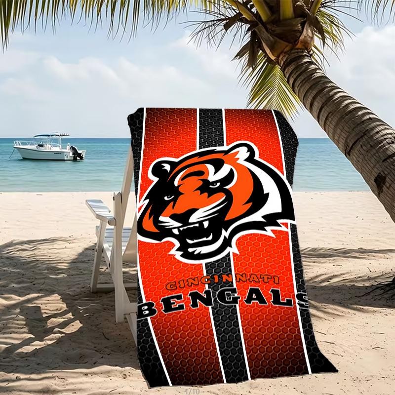 Beach Towel with Cincinnati Bengals LOGO Pattern - Soft,absorbent,machine Washable Lightweight&Modern,swimming,Travel Essentials