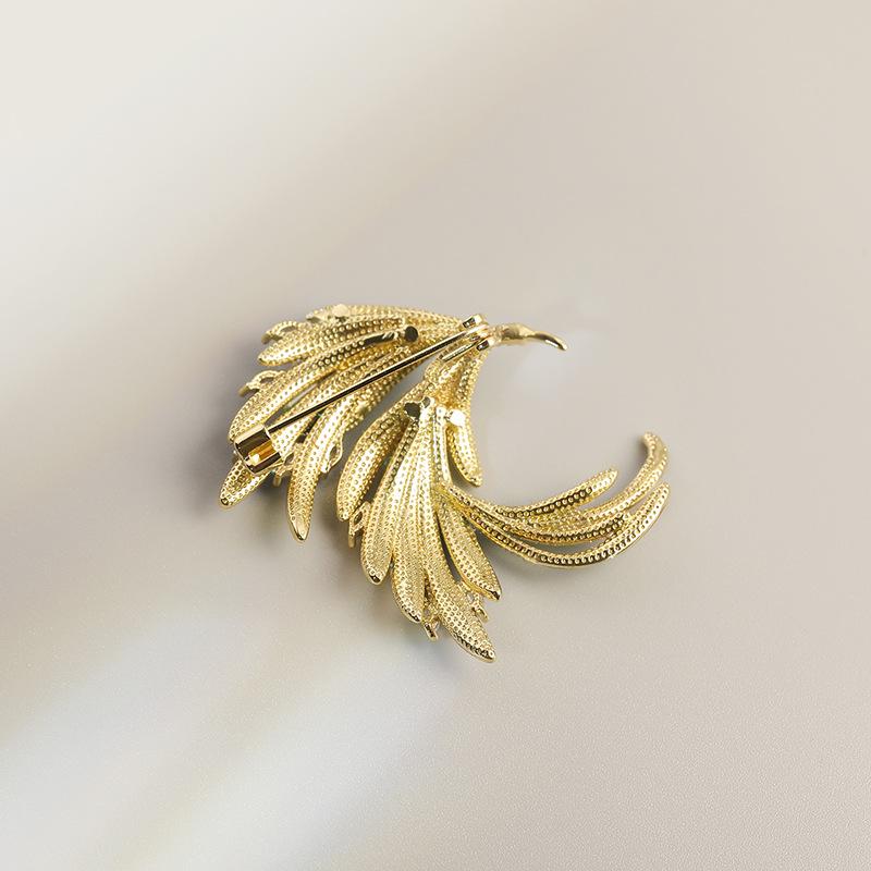 New Elegant Zircon Phoenix Brooch with Enamel Gradient for Suits