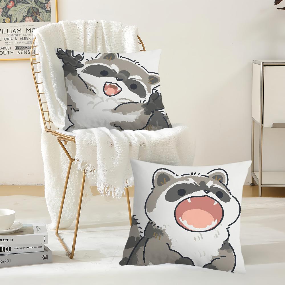 Cute Little Raccoon Pillow Case Suitable For Bedrooms Living Rooms Cars Home Decoration
