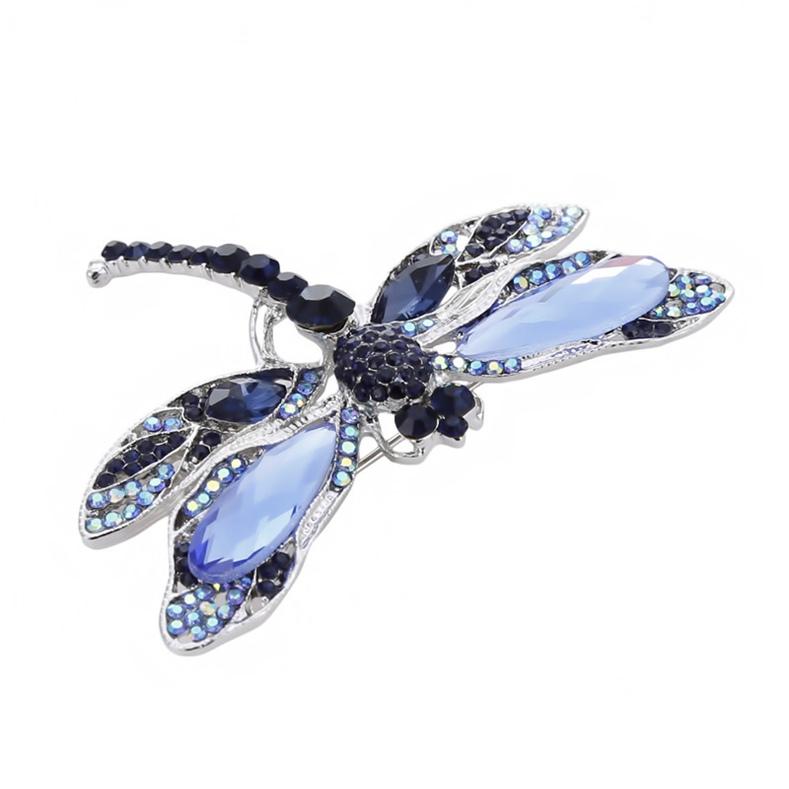 Women Vintage Corsage Brooch Pins Retro Big Dragonfly Animal Brooch Scarf Buckle