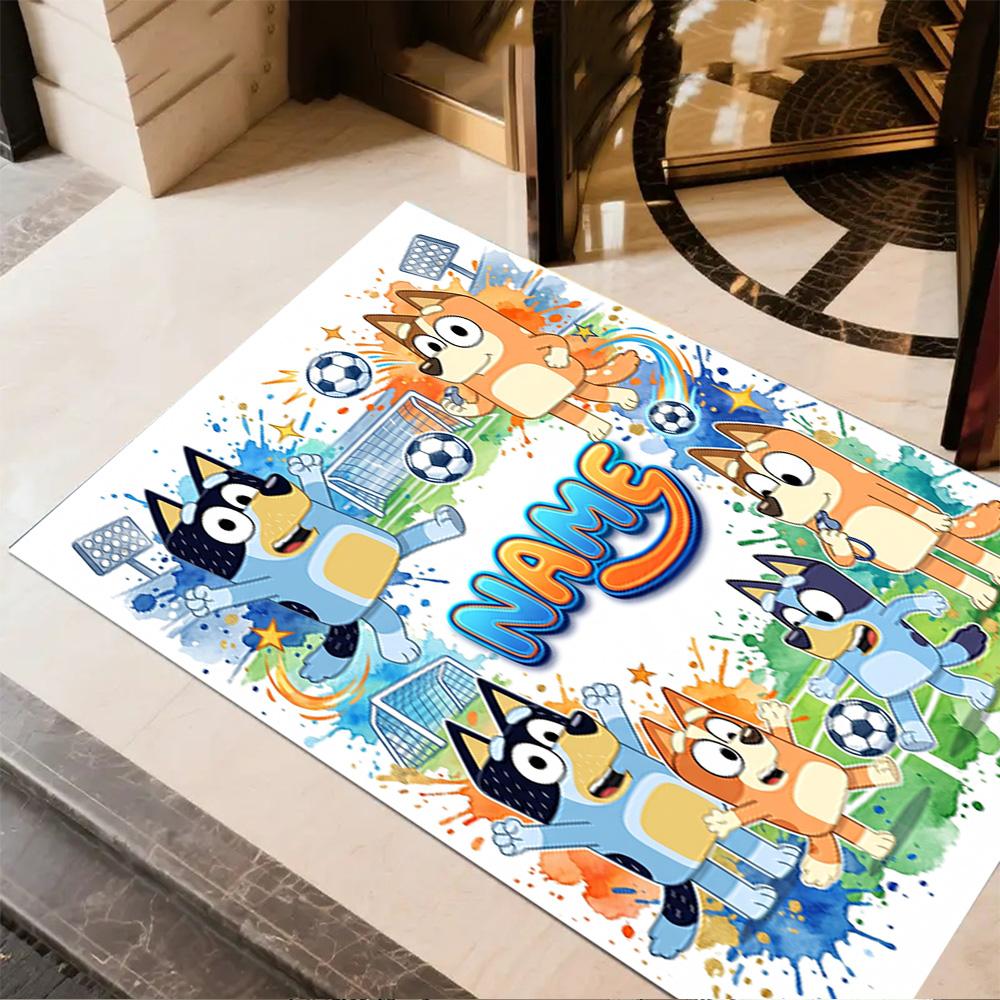 Colorful Animal Friends Customize Your Name Area Rug Design for Entryway Playrooms Kitchen Living Rooms Anti-slip Rug Office home decor