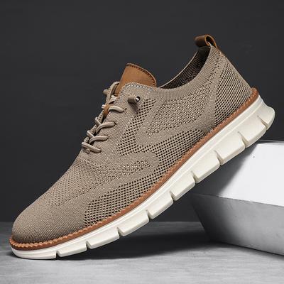 Sneaker Herren Mesh Freizeitschuhe Herren Sportlich Leicht Atmungsaktiv Anzugschuhe Herren Bequeme Walking Oxford Schuhe Trainer