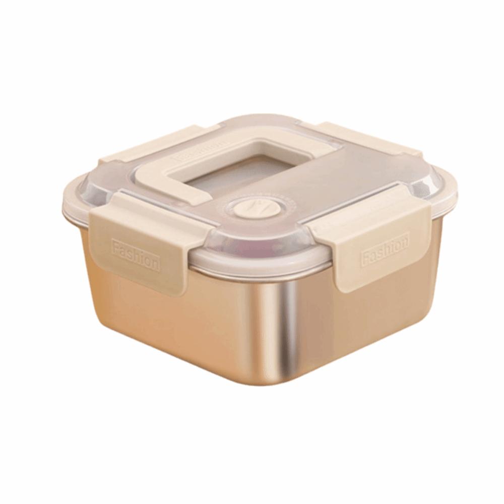 1800ML Stainless Steel Crisper Box Square Thickened Sealed Lunch Box Reusable Stainless Steel Snack Food Box Camping Trip