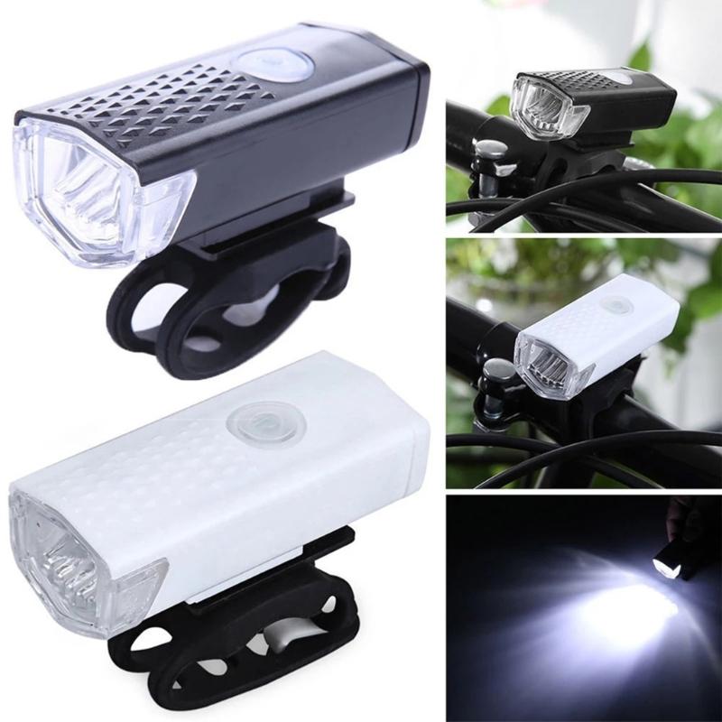 USB Rechargeable Bike Light Set Practical Bicycle-Front Headlight-and Back Taillight Easy to Install Cycling Accessories