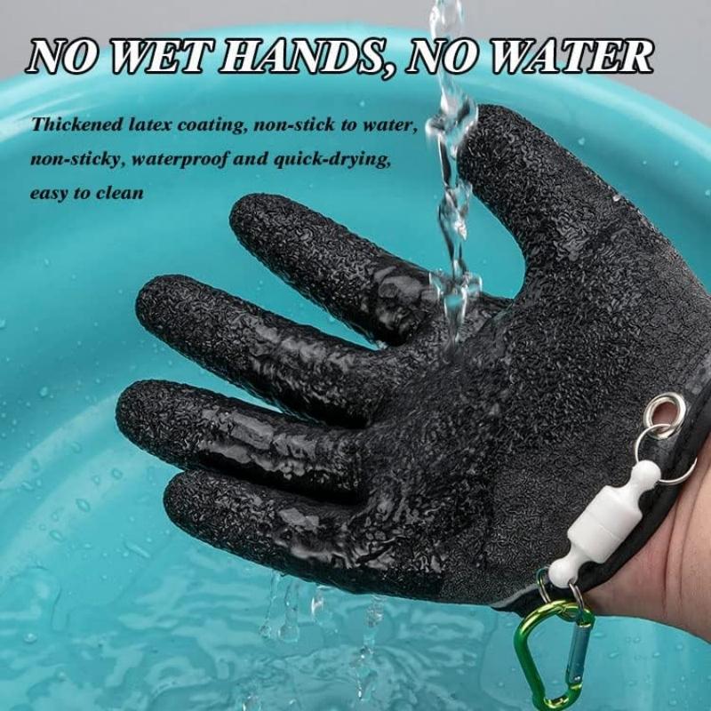 Guanti da Pesca Cattura Magnete Rilascio Antiscivolo Protezione Mano da Perforazioni Graffi Impermeabili Guanti da Pesca