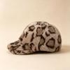 Autumn Winter Faux Mink Fur Leopard Print Warm Adjustable Baseball Cap
