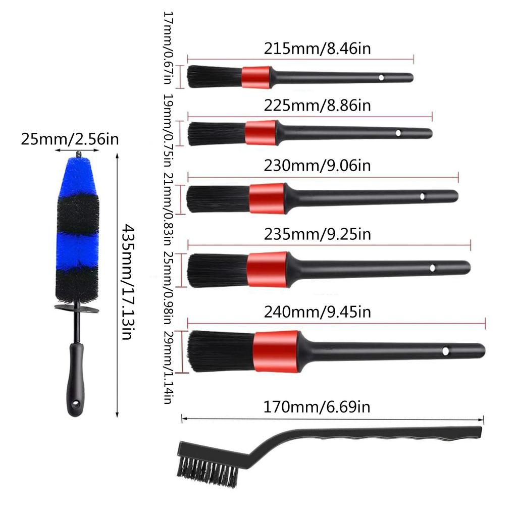 20Pcs Wheel Tire Brush Car Detailing kit Easy Reach Wheel for Rim Brush Detailing Brushes Short Handle Cleaning Brush