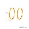 Wind stainless steel geometric large plain ring earrings plated with 18k gold simple earrings women's multi-specification 2mm, 4mm