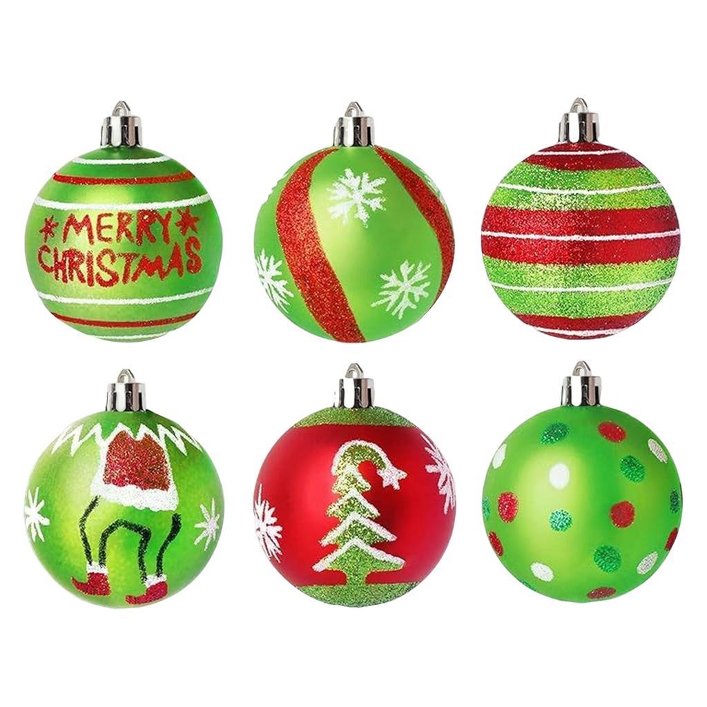 12pcs 2.4-Inch Christmas Ball Decorated Trees Green Christmas Ball Pendant Christmas Home Indoor Holiday Party Decorations