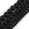 3/4/6/8/10/12/14MM Natural Matte Onyx Round Beads for Jewelry Making DIY Gemstone Black Agate15.5Inch Beaded Necklace