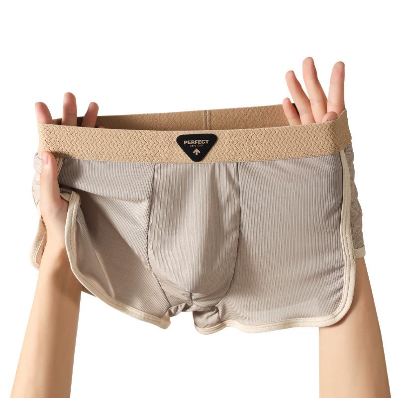 Men's Spring and Summer High-grade 7A Class Antibacterial Ice Silk Flat Angle Underwear