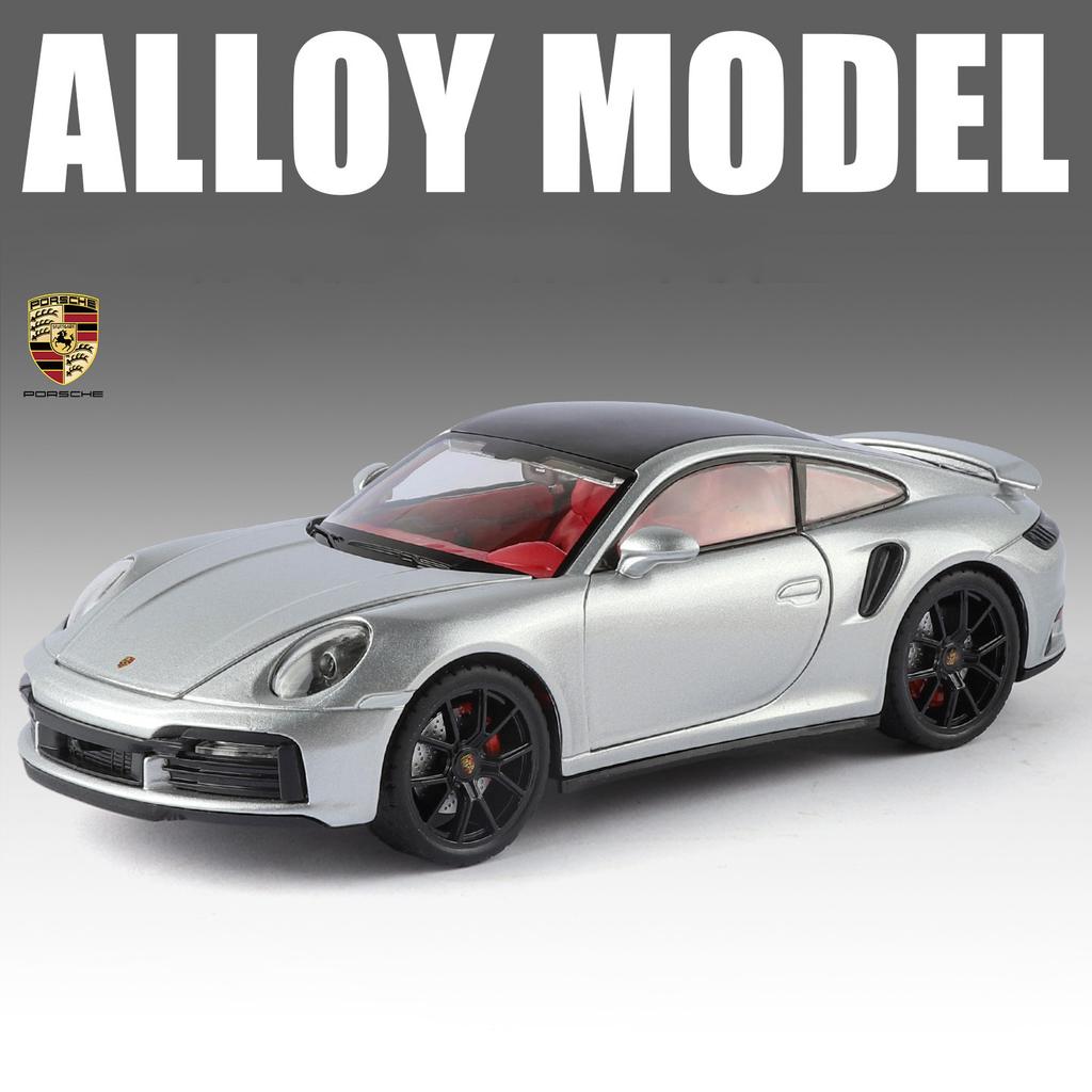 AABKO1 1/24 Porsche 911 Turbo S Supercar Alloy Die Cast Toy Car Model Sound and Light Children's Toy Collectibles Birthday gift
